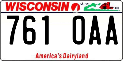 WI license plate 761OAA