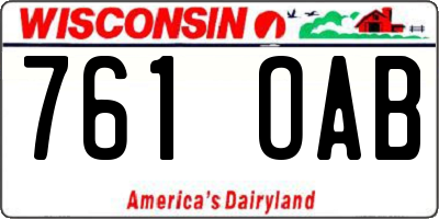 WI license plate 761OAB