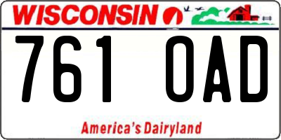 WI license plate 761OAD