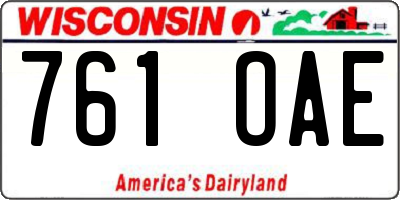 WI license plate 761OAE