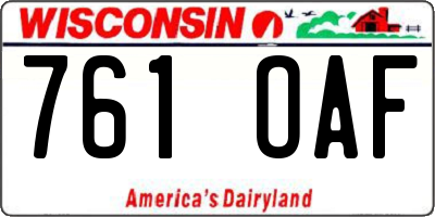 WI license plate 761OAF