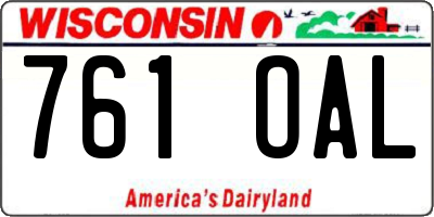 WI license plate 761OAL