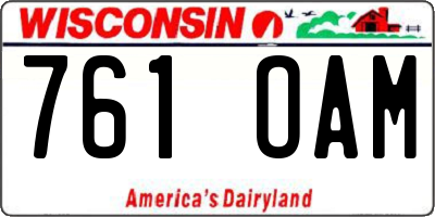 WI license plate 761OAM