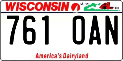 WI license plate 761OAN