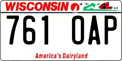 WI license plate 761OAP
