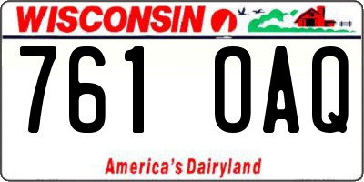 WI license plate 761OAQ