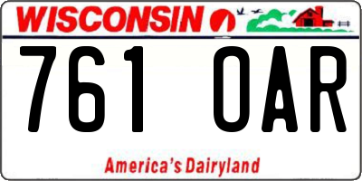 WI license plate 761OAR