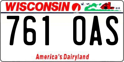 WI license plate 761OAS
