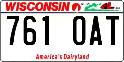 WI license plate 761OAT