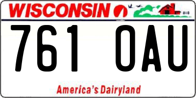 WI license plate 761OAU