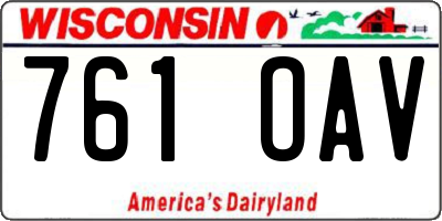 WI license plate 761OAV