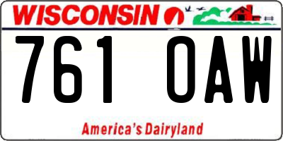 WI license plate 761OAW