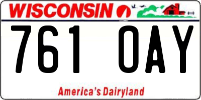 WI license plate 761OAY