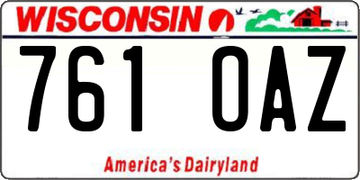 WI license plate 761OAZ