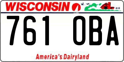 WI license plate 761OBA