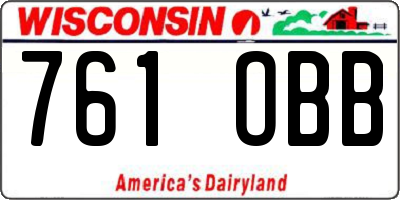 WI license plate 761OBB