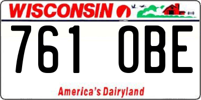 WI license plate 761OBE