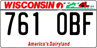 WI license plate 761OBF