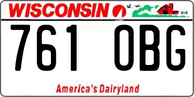 WI license plate 761OBG