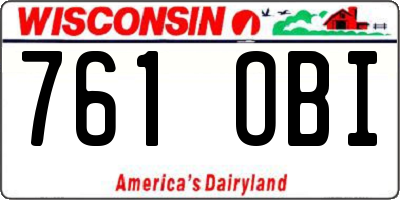 WI license plate 761OBI