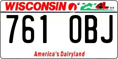 WI license plate 761OBJ