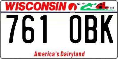 WI license plate 761OBK