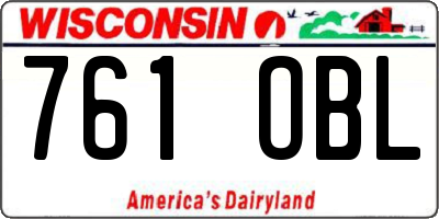 WI license plate 761OBL
