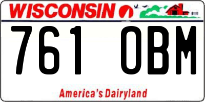 WI license plate 761OBM