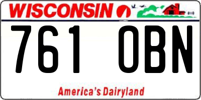 WI license plate 761OBN