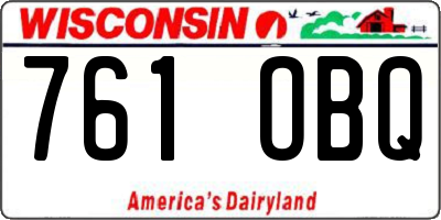 WI license plate 761OBQ
