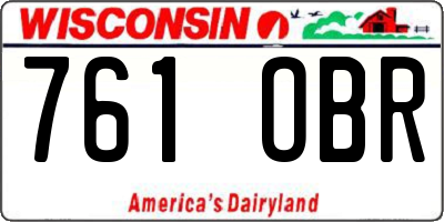 WI license plate 761OBR