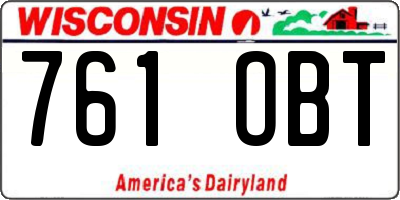 WI license plate 761OBT