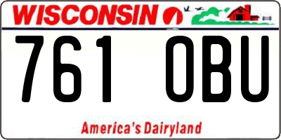 WI license plate 761OBU