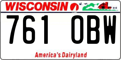 WI license plate 761OBW