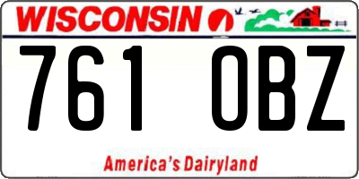 WI license plate 761OBZ