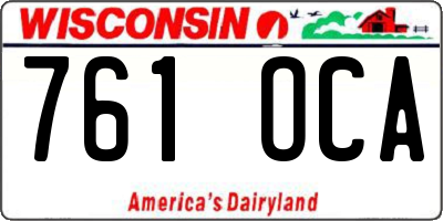 WI license plate 761OCA