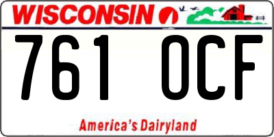 WI license plate 761OCF