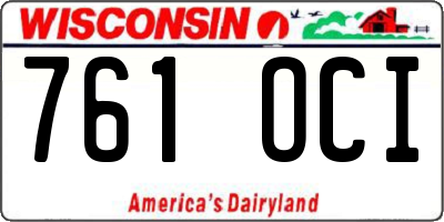 WI license plate 761OCI