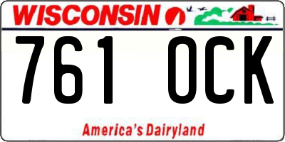 WI license plate 761OCK