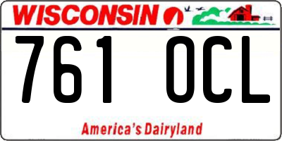 WI license plate 761OCL
