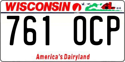 WI license plate 761OCP