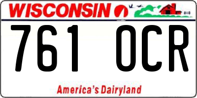 WI license plate 761OCR