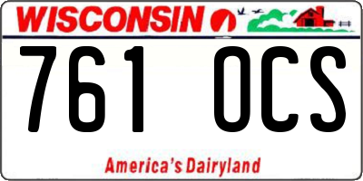WI license plate 761OCS