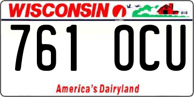 WI license plate 761OCU