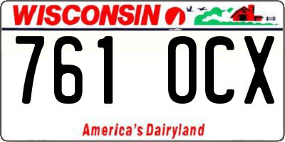WI license plate 761OCX