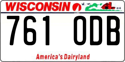 WI license plate 761ODB