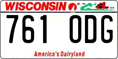 WI license plate 761ODG