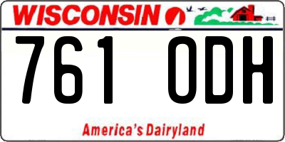 WI license plate 761ODH