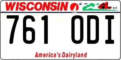 WI license plate 761ODI