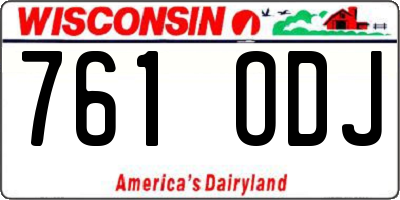 WI license plate 761ODJ